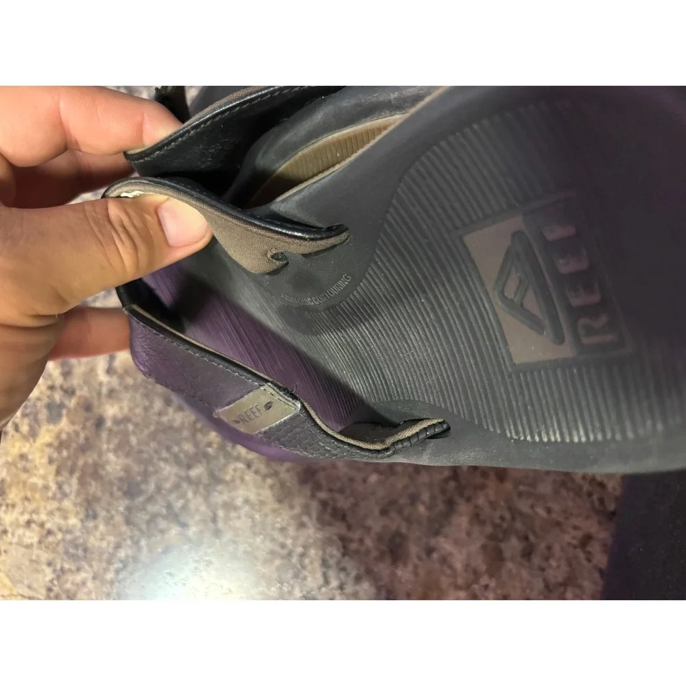 Reef Santa Ana Mens Flip Flop Sandals Black Brown Size 9 Thong Comfort Beach